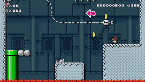 Mario running from lava